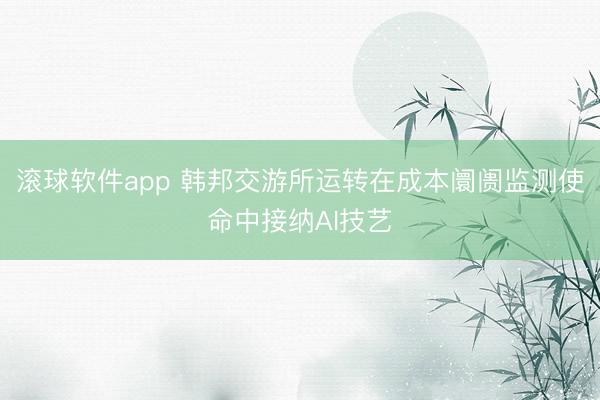 滚球软件app 韩邦交游所运转在成本阛阓监测使命中接纳AI技艺