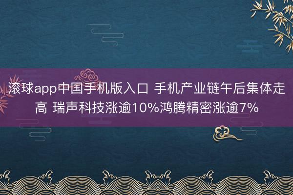 滚球app中国手机版入口 手机产业链午后集体走高 瑞声科技涨逾10%鸿腾精密涨逾7%