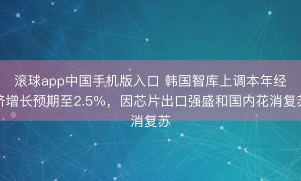 滚球app中国手机版入口 韩国智库上调本年经济增长预期至2.5%，因芯片出口强盛和国内花消复苏