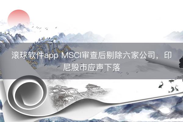 滚球软件app MSCI审查后剔除六家公司，印尼股市应声下落