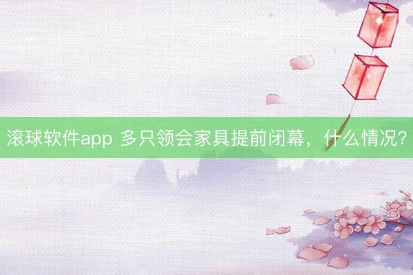 滚球软件app 多只领会家具提前闭幕，什么情况？
