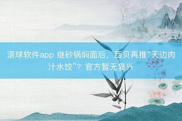 滚球软件app 继砂锅焖面后，西贝再推“天边肉汁水饺”？官方暂无复兴