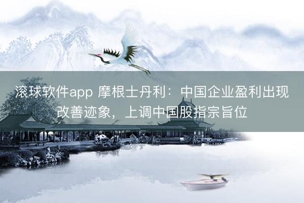 滚球软件app 摩根士丹利：中国企业盈利出现改善迹象，上调中国股指宗旨位