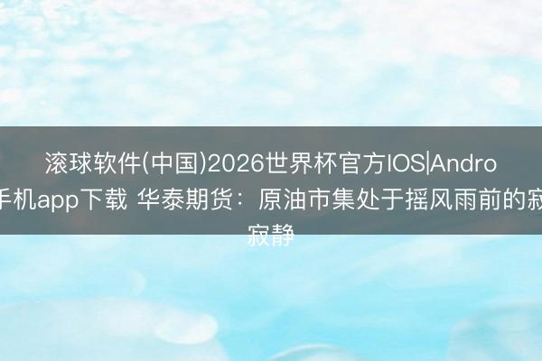 滚球软件(中国)2026世界杯官方IOS|Android手机app下载 华泰期货：原油市集处于摇风雨前的寂静