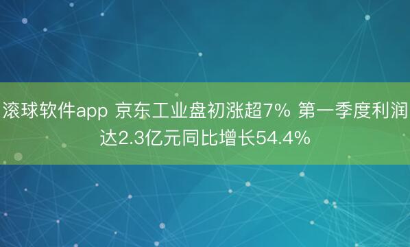 滚球软件app 京东工业盘初涨超7% 第一季度利润达2.3亿元同比增长54.4%