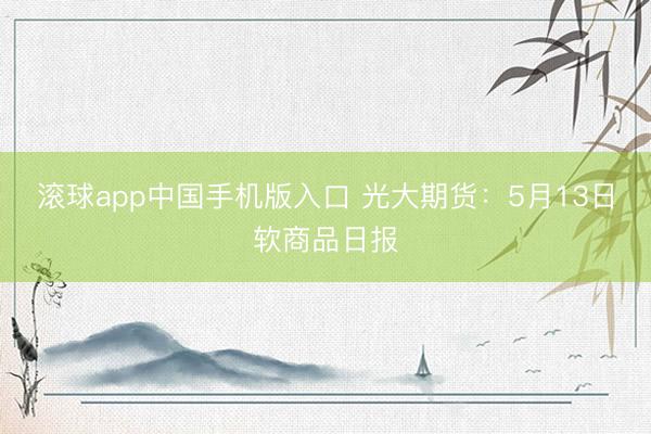滚球app中国手机版入口 光大期货：5月13日软商品日报