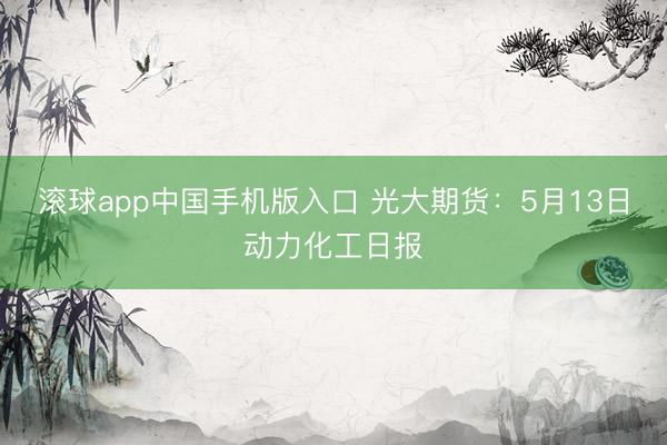 滚球app中国手机版入口 光大期货：5月13日动力化工日报