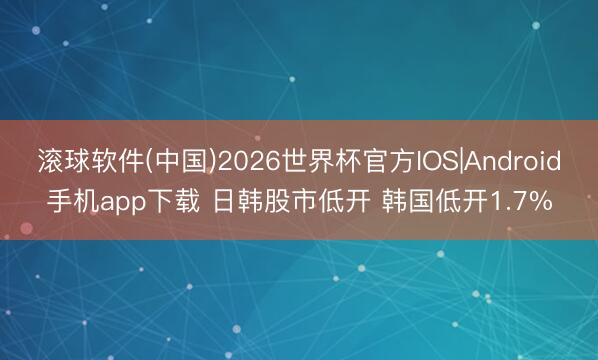 滚球软件(中国)2026世界杯官方IOS|Android手机app下载 日韩股市低开 韩国低开1.7%