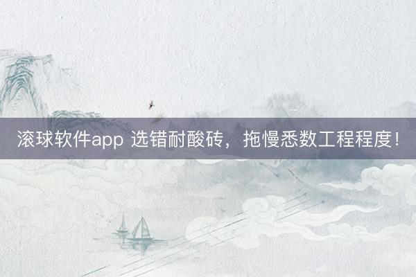滚球软件app 选错耐酸砖，拖慢悉数工程程度！