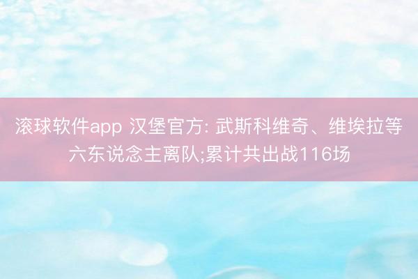 滚球软件app 汉堡官方: 武斯科维奇、维埃拉等六东说念主离队;累计共出战116场