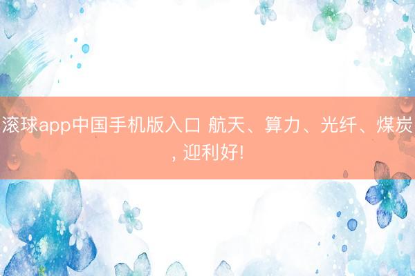 滚球app中国手机版入口 航天、算力、光纤、煤炭， 迎利好!