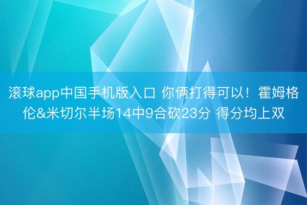 滚球app中国手机版入口 你俩打得可以！霍姆格伦&米切尔半场14中9合砍23分 得分均上双