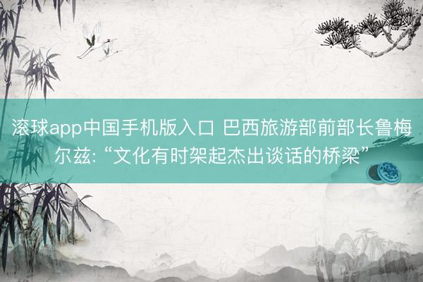 滚球app中国手机版入口 巴西旅游部前部长鲁梅尔兹: “文化有时架起杰出谈话的桥梁”