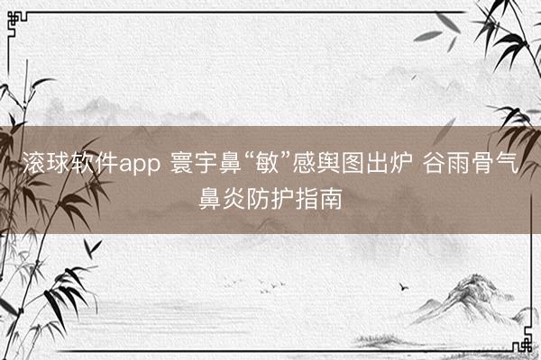滚球软件app 寰宇鼻“敏”感舆图出炉 谷雨骨气鼻炎防护指南