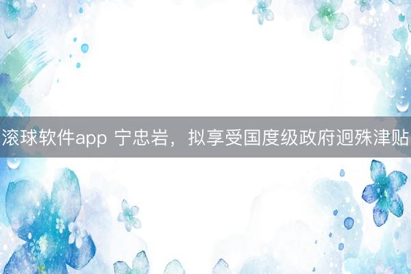 滚球软件app 宁忠岩，拟享受国度级政府迥殊津贴