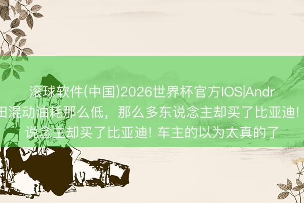 滚球软件(中国)2026世界杯官方IOS|Android手机app下载 丰田混动油耗那么低，那么多东说念主却买了比亚迪! 车主的以为太真的了