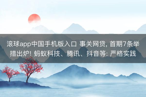 滚球app中国手机版入口 事关网贷, 首期7条举措出炉! 蚂蚁科技、腾讯、抖音等: 严格实践
