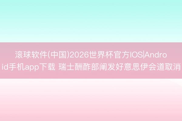 滚球软件(中国)2026世界杯官方IOS|Android手机app下载 瑞士酬酢部阐发好意思伊会道取消